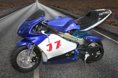 Bright Blue Color Dirt Bike Motorcycle / Electric Pocket Bike 350 Watt Max Speed 30km/H