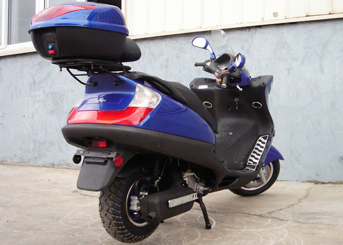 İki Far Mavi Yetişkin Gaz Scooter, 2 Koltuklu Gerçek Deri ile 150cc Motorlu Scooter
