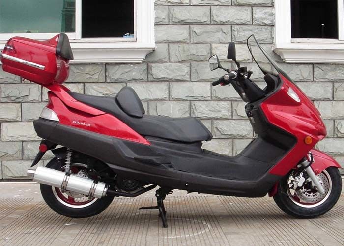El Freni ile Güçlü Kırmızı Motorlu Scooter, Güçlü Işıkla 150cc Motorlu Scooter