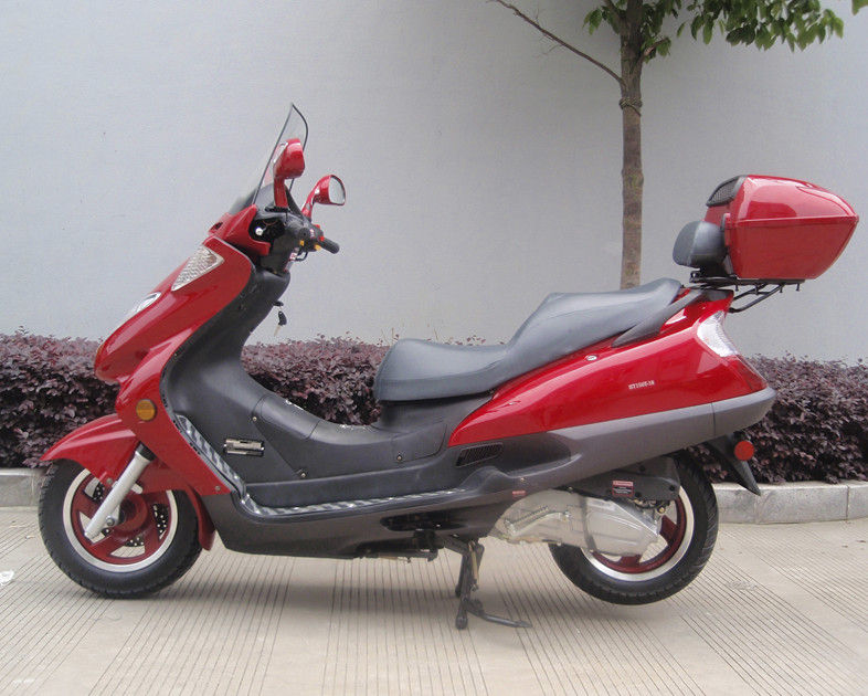 İki Far Mavi Yetişkin Gaz Scooter, 2 Koltuklu Gerçek Deri ile 150cc Motorlu Scooter