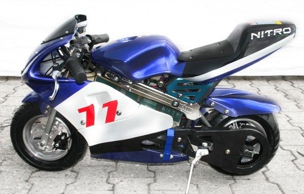 Parlak Mavi Renk Dirt Bike Motosiklet / Elektrikli Cep Bisiklet 350 Watt Maksimum Hız 30km / H
