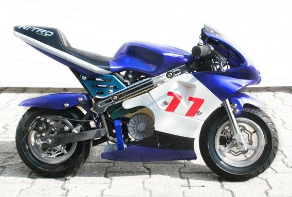 Parlak Mavi Renk Dirt Bike Motosiklet / Elektrikli Cep Bisiklet 350 Watt Maksimum Hız 30km / H