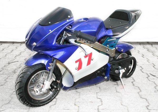 Parlak Mavi Renk Dirt Bike Motosiklet / Elektrikli Cep Bisiklet 350 Watt Maksimum Hız 30km / H