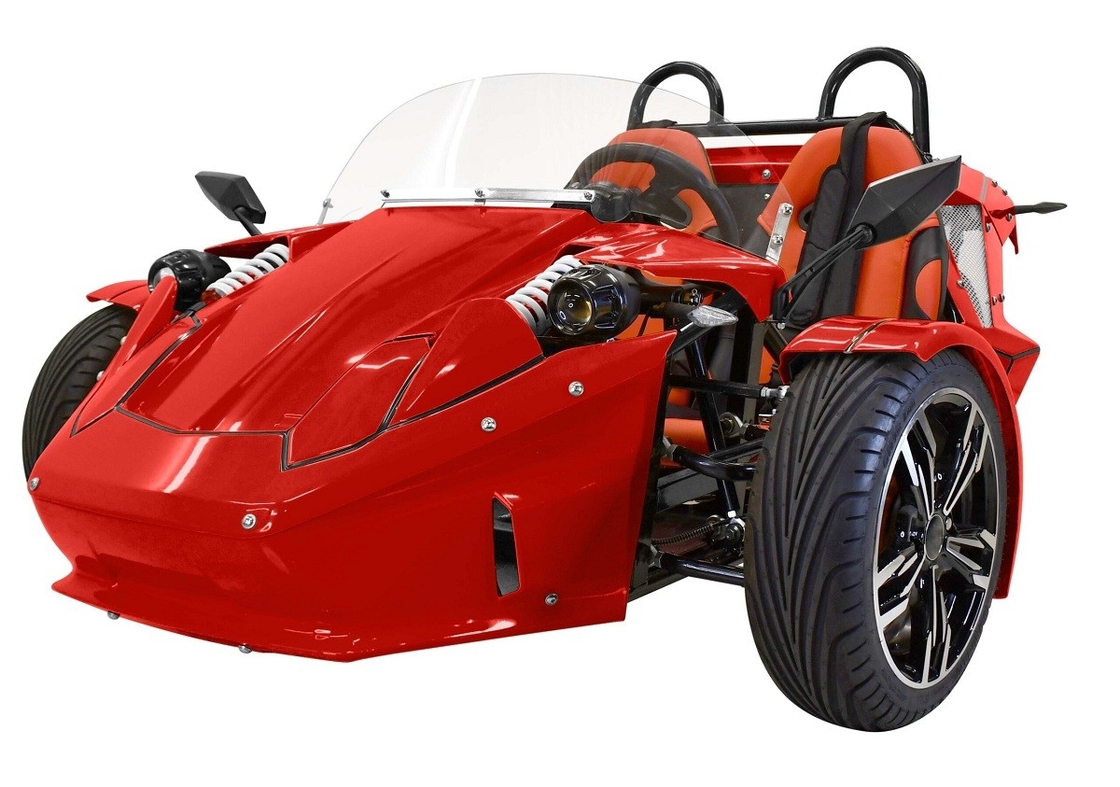 Üç Tekerlekli Motosiklet E-Spider 72V Trike Güçlü 3000w Lityum Pilli Orta Sürüş Motoru