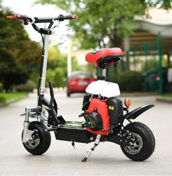 49cc 4 Zamanlı Mini Motorlu Scooter, 10 inç Pnömatik Lastikli Yüksek Çekme Çelik