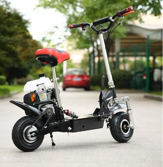 49cc 4 Zamanlı Mini Motorlu Scooter, 10 inç Pnömatik Lastikli Yüksek Çekme Çelik