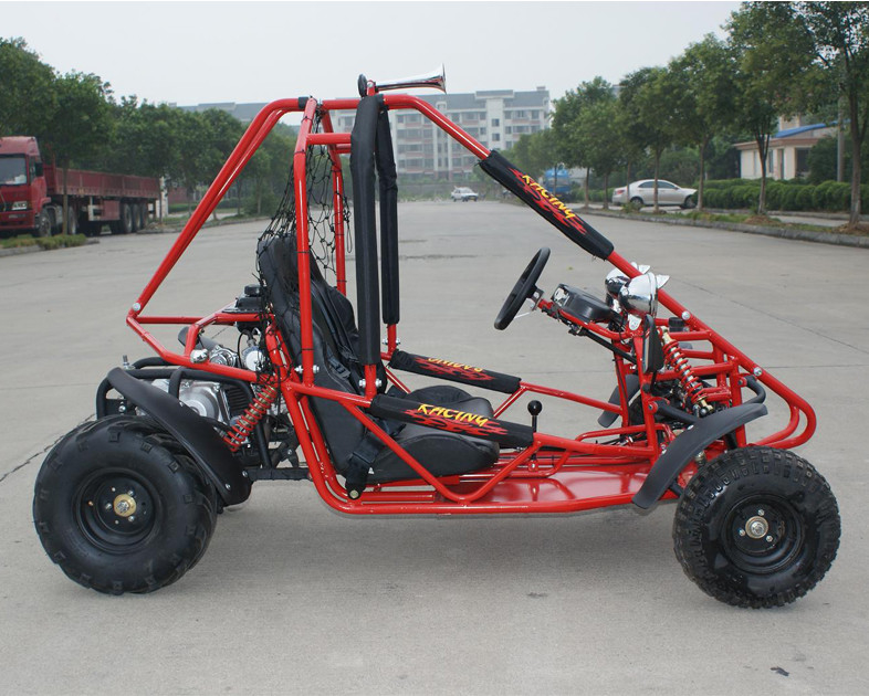 110cc Hava Soğutmalı CDI Electirc Başlat Tekli Koltuk Git Kart Tepsi Fren 12 V 6.5AH Pil