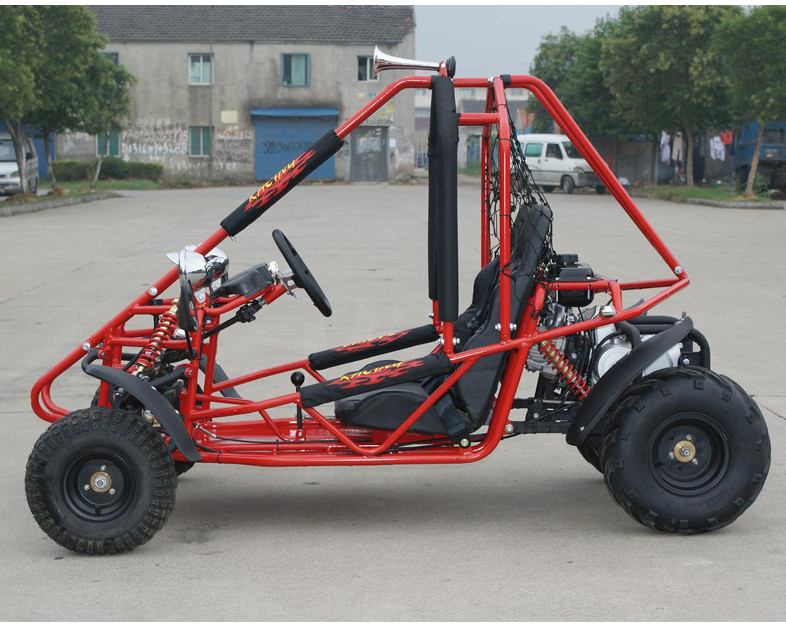110cc Hava Soğutmalı CDI Electirc Başlat Tekli Koltuk Git Kart Tepsi Fren 12 V 6.5AH Pil